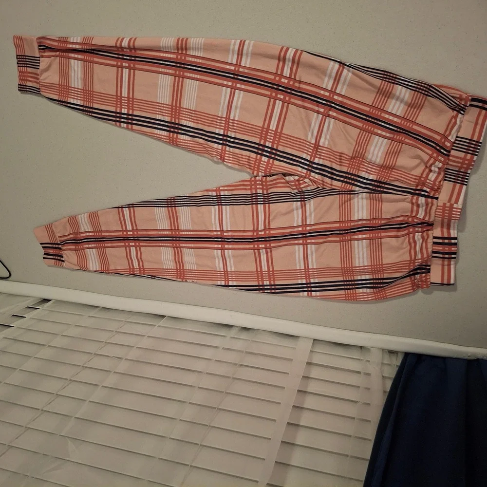 Life‎ Is Good Sleep Pajama Pants Women's Size S Pink Plaid Lounge Bottoms